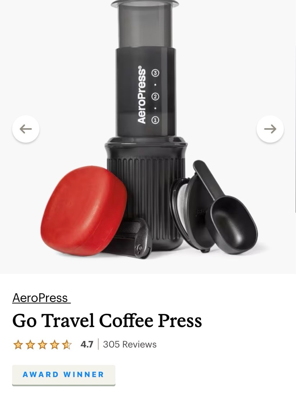 AeroPress Go Travel Coffee Press & Stanley Adventure Cookset